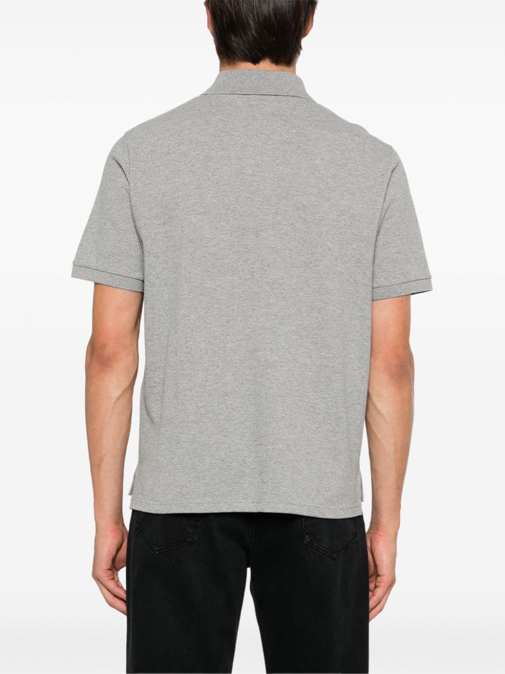 Saint Laurent Grey Cotton Blend Pique Polo Shirt image 1