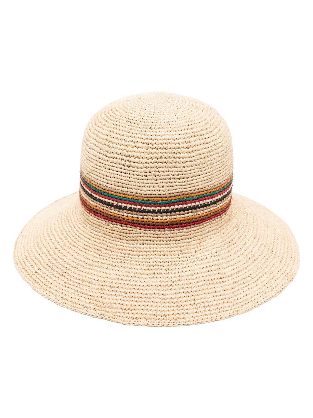 Paul Smith Beige Straw Fedora Hat with Grosgrain Ribbon Trim image 0