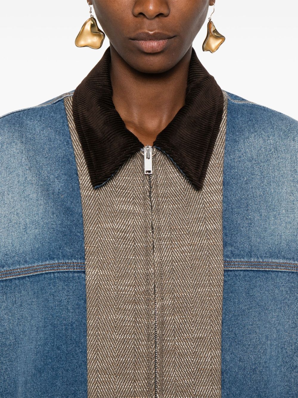 Stella McCartney Blue Denim Tweed Coat image 2