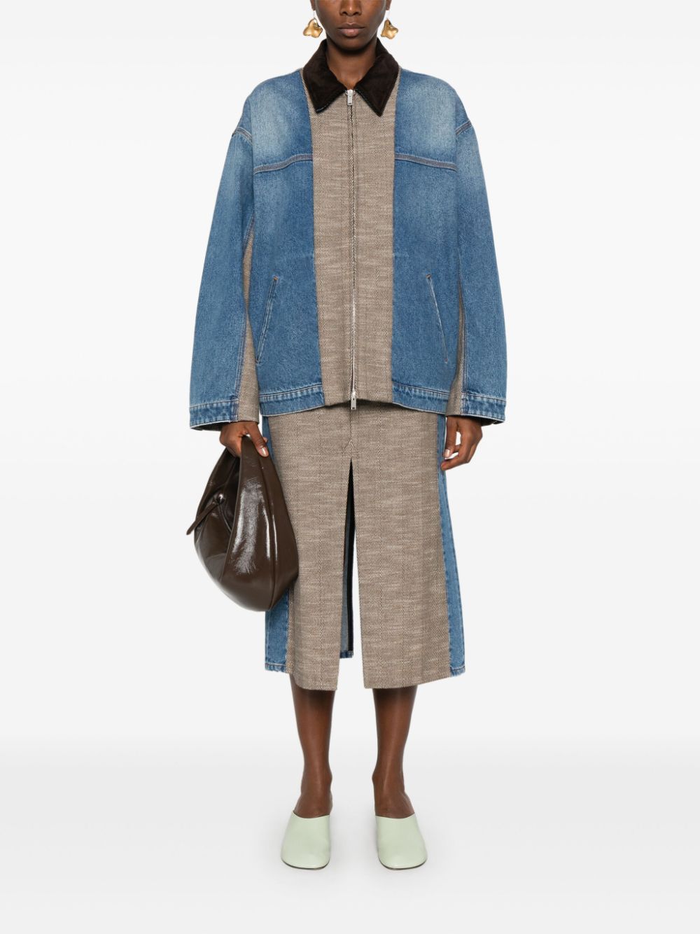 Stella McCartney Blue Denim Tweed Coat image 3