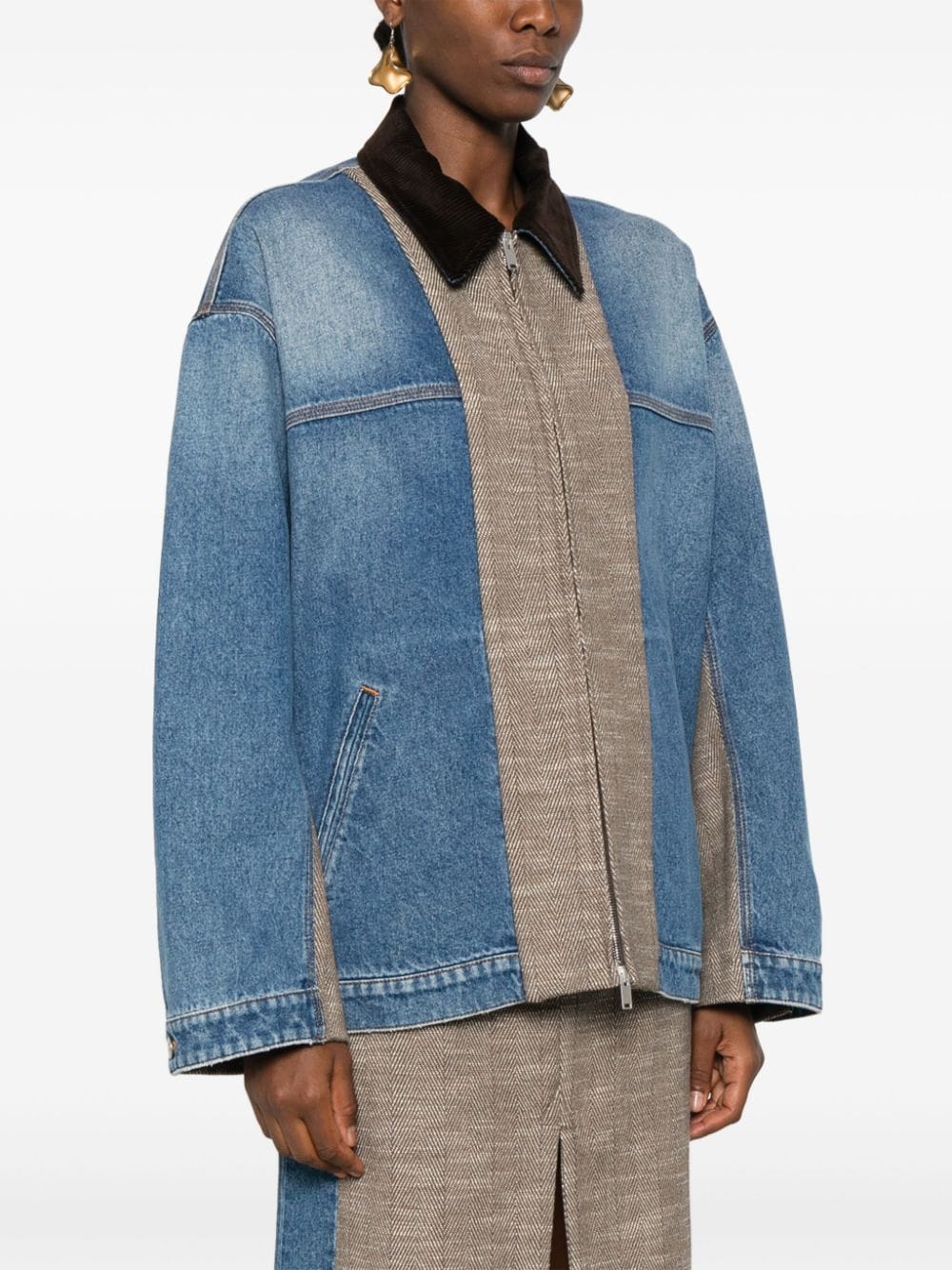 Stella McCartney Blue Denim Tweed Coat image 4