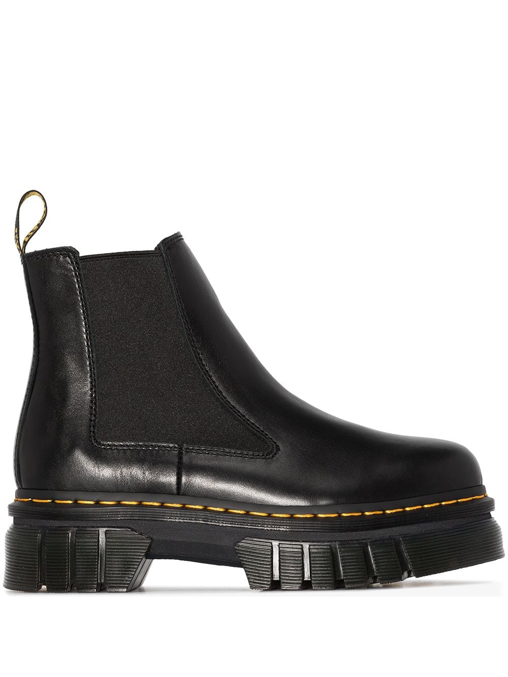 Dr. Martens Black Leather Ankle Boots with Side Elastic Panels image 0