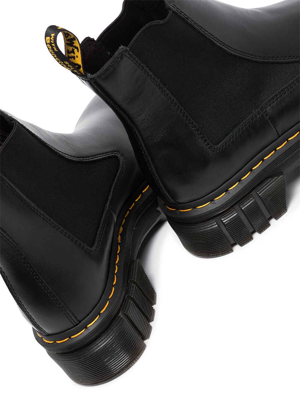 Dr. Martens Black Leather Ankle Boots with Side Elastic Panels image 2