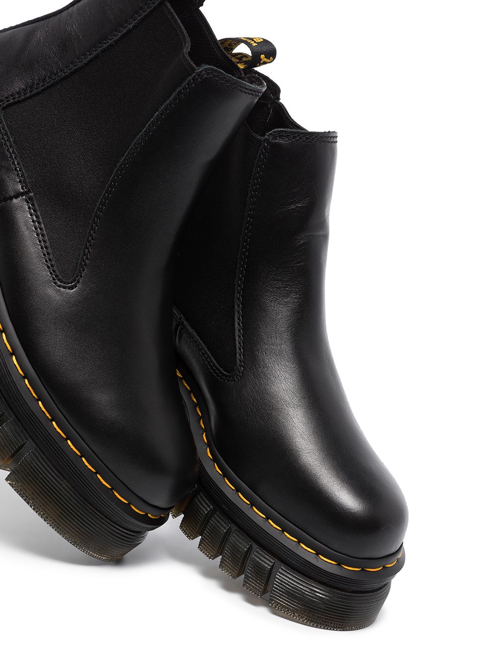 Dr. Martens Black Leather Ankle Boots with Side Elastic Panels image 3