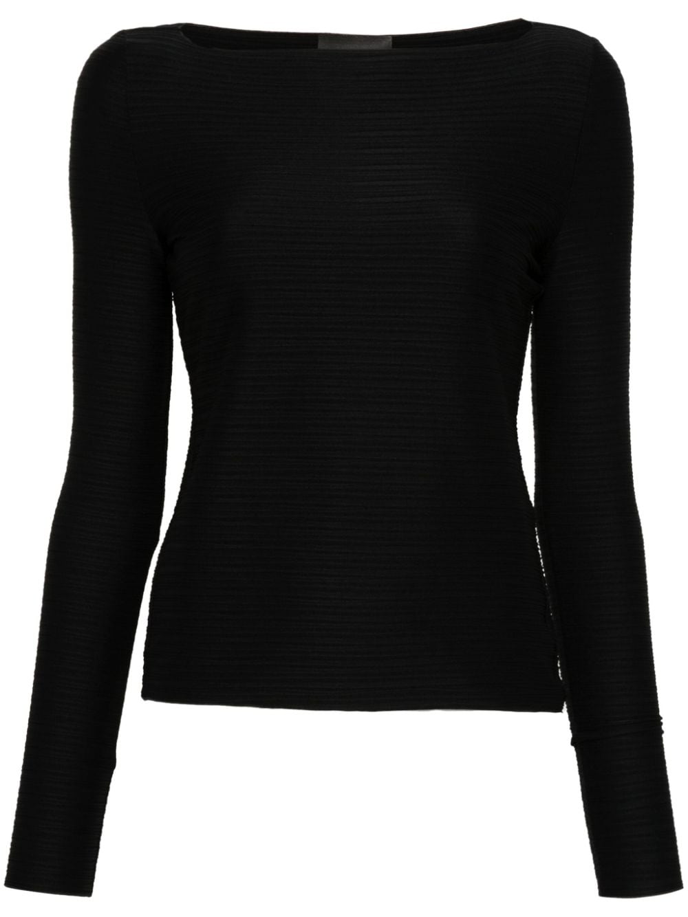 Emporio Armani Women's Black Striped Boat Neck Sweater image 0