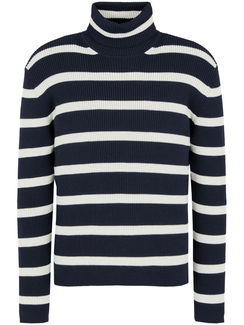 E'CLAT Blue Ribbed Knit Stripe Sweater image 0