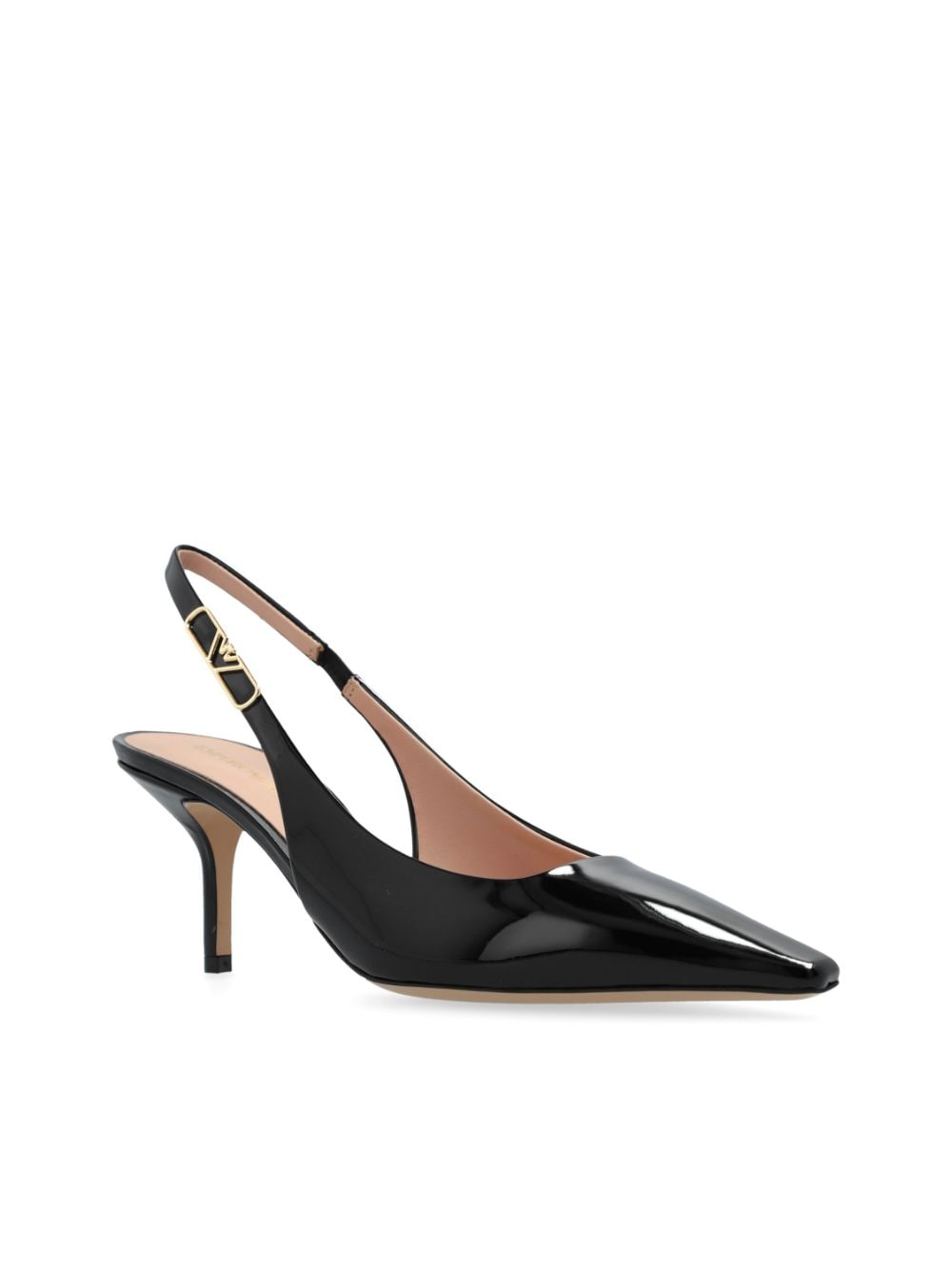 E'CLAT Pointed Toe Slingback Heels - Black image 2