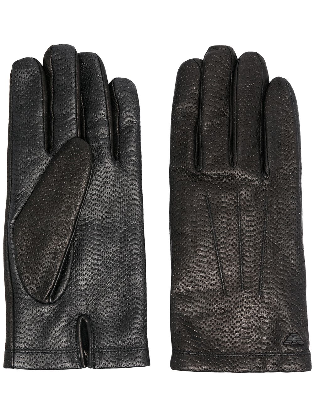 Emporio Armani Leather Gloves for Men - Black image 0