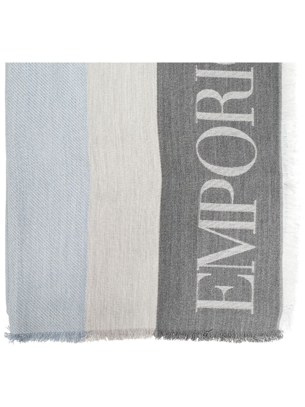 Emporio Armani Men's Jacquard Logo Stripe Scarf - Clear Blue image 0