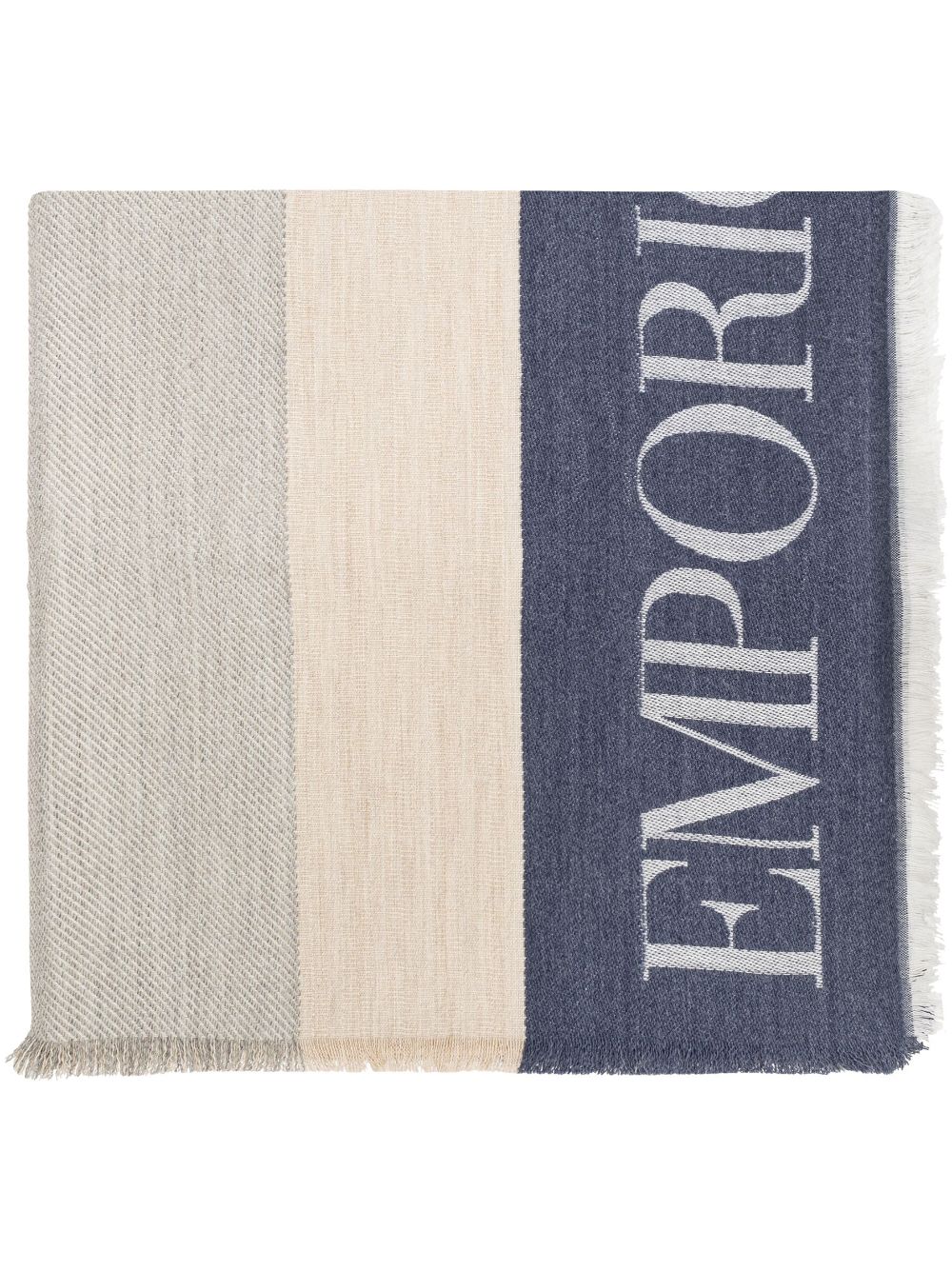 Emporio Armani Dove Grey Jacquard Logo Scarf image 0