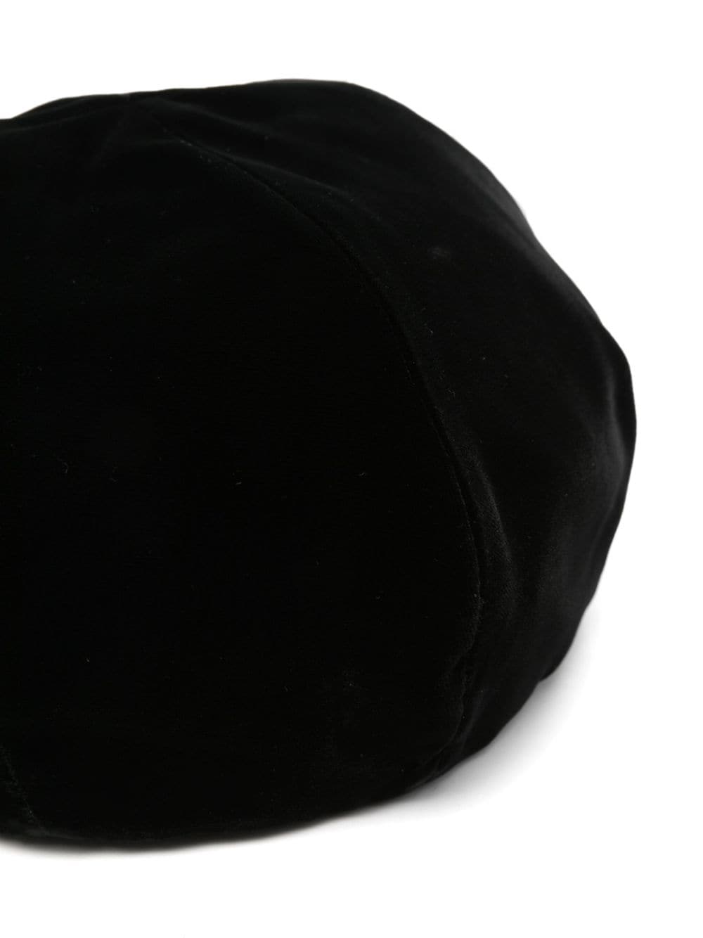 Emporio Armani Black Velvet Panelled Pull-On Hat image 1