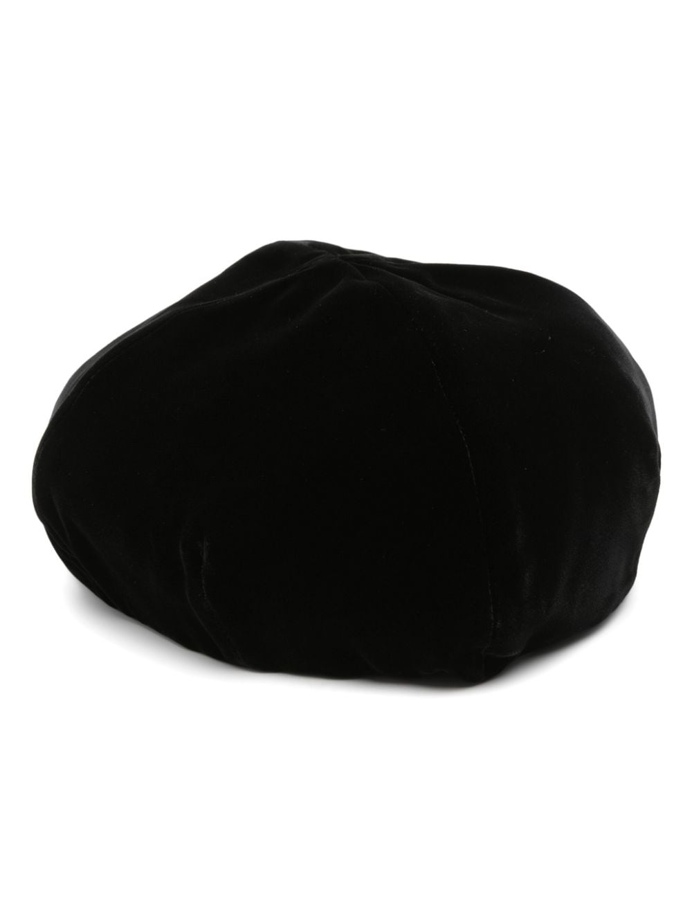 Emporio Armani Black Velvet Panelled Pull-On Hat image 0