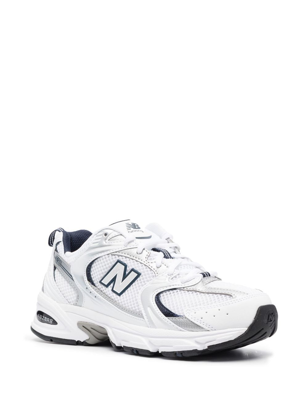 New Balance Men's White Leather Sneakers image 2