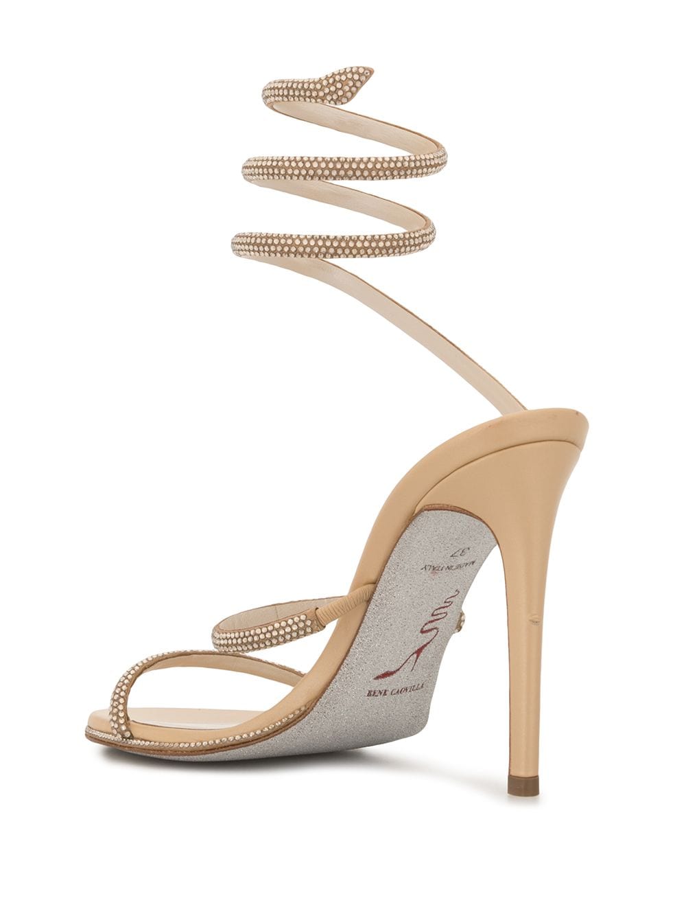 RENE' CAOVILLA Strass Detail Stiletto Sandals - Beige image 2