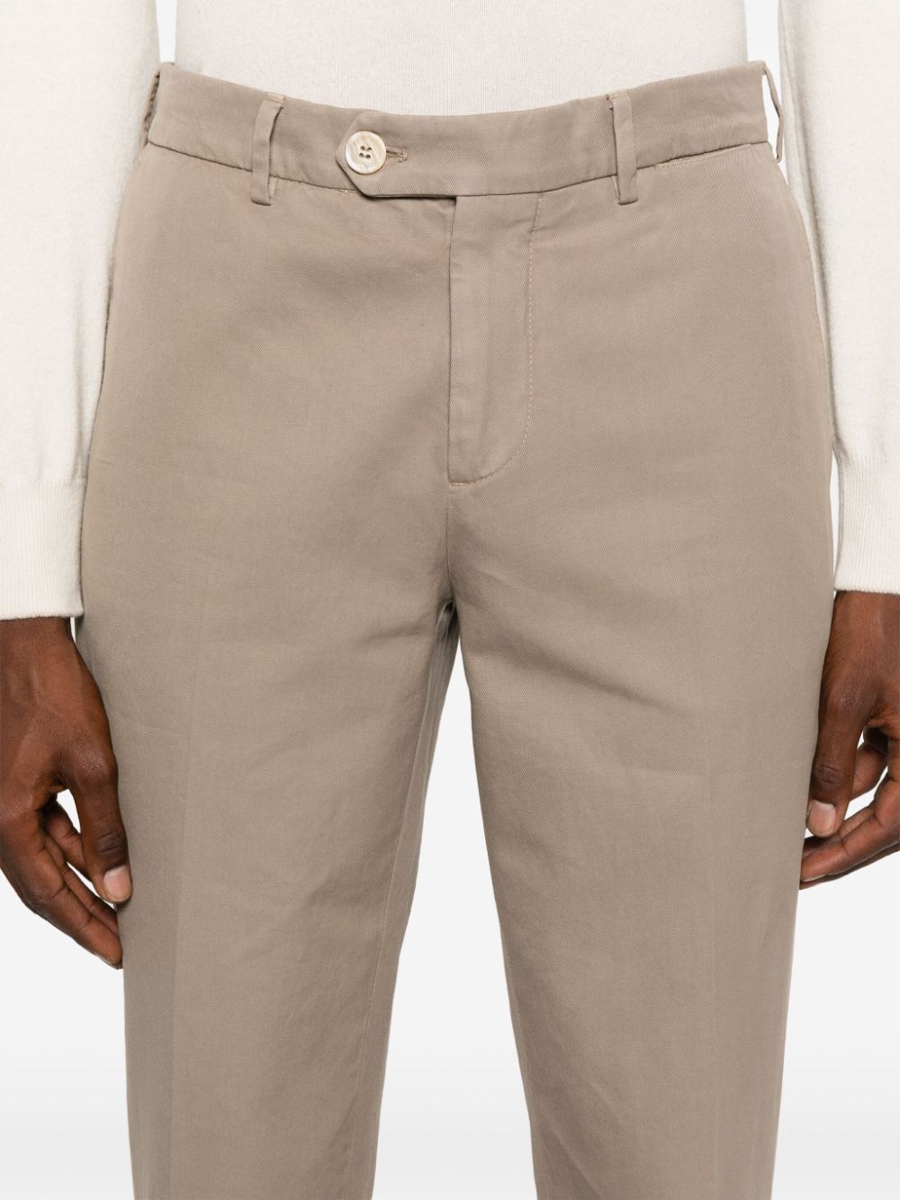 Brunello Cucinelli Beige Cotton Gabardine Trousers image 3