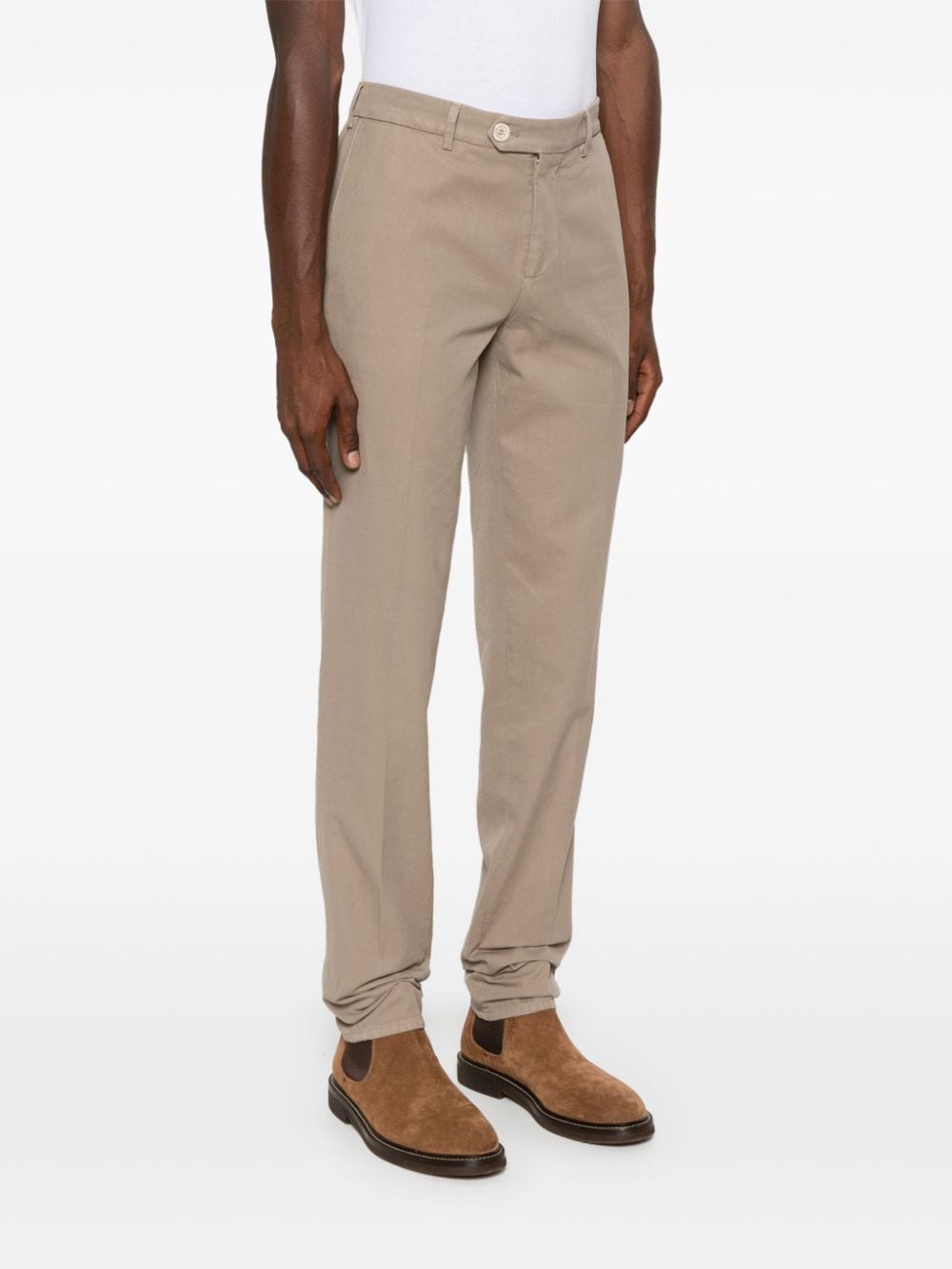 Brunello Cucinelli Beige Cotton Gabardine Trousers image 4