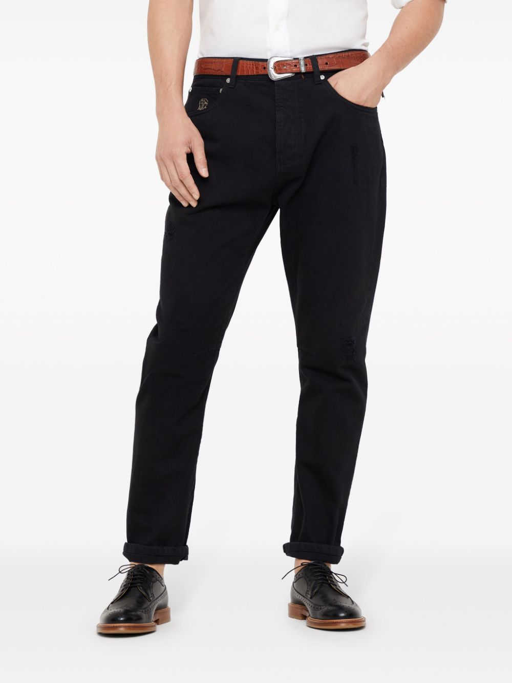 Brunello Cucinelli Black Cotton Denim Jeans image 4