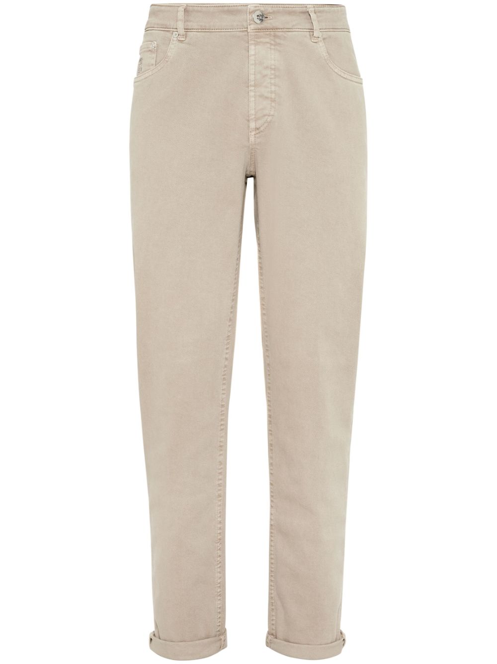 Brunello Cucinelli Beige Straight-Leg Denim Jeans image 0