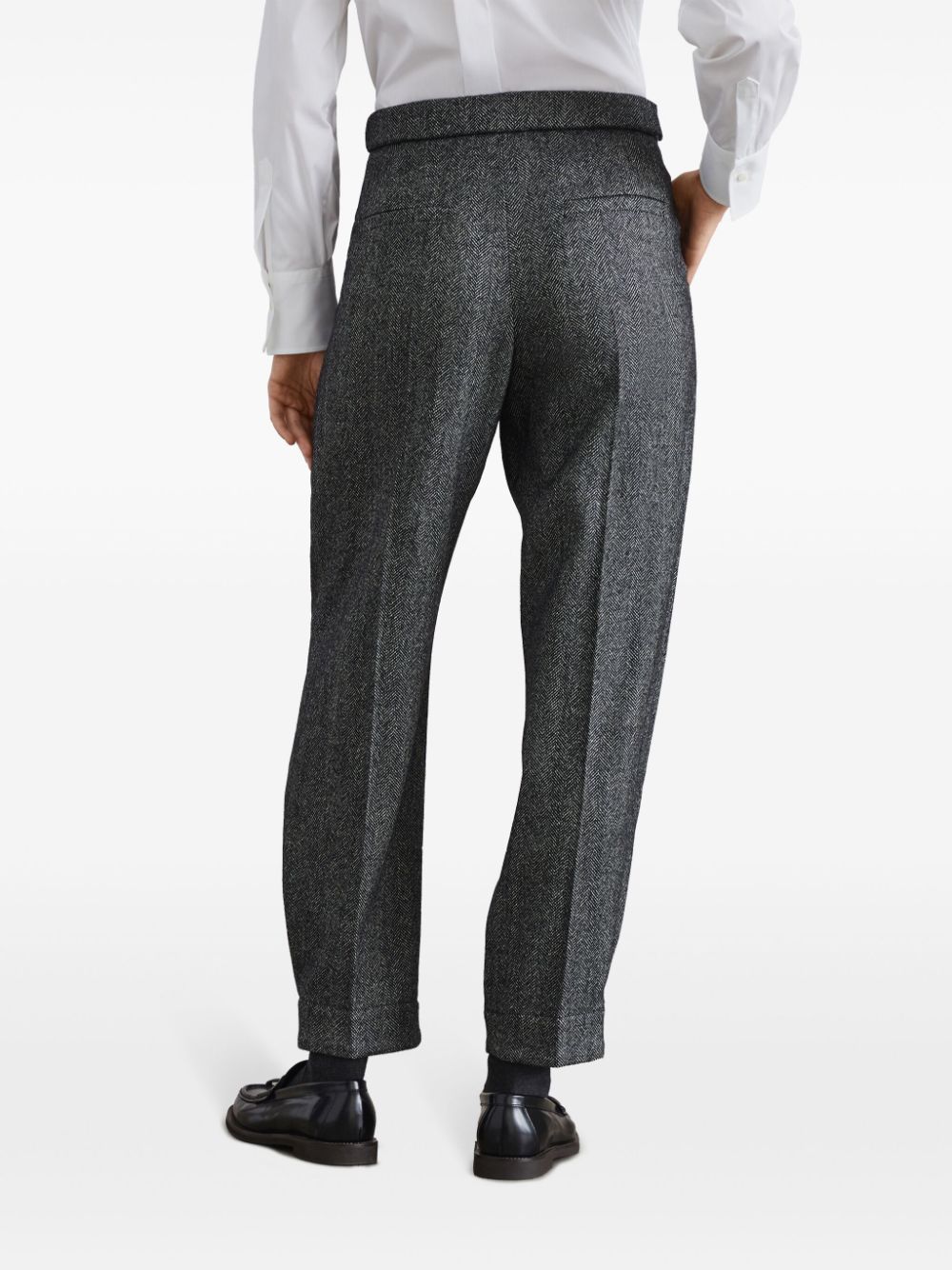 Brunello Cucinelli Herringbone Wool Trousers - Grey image 1