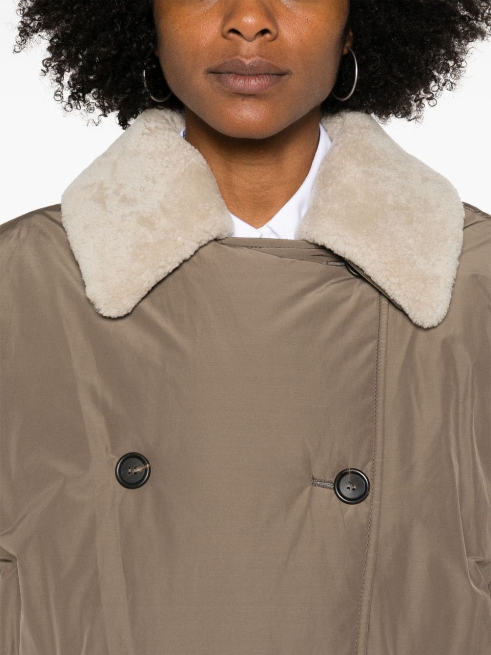 Dove Grey Embossed Goose Down Faux Fur Coat - Brunello Cucinelli image 1