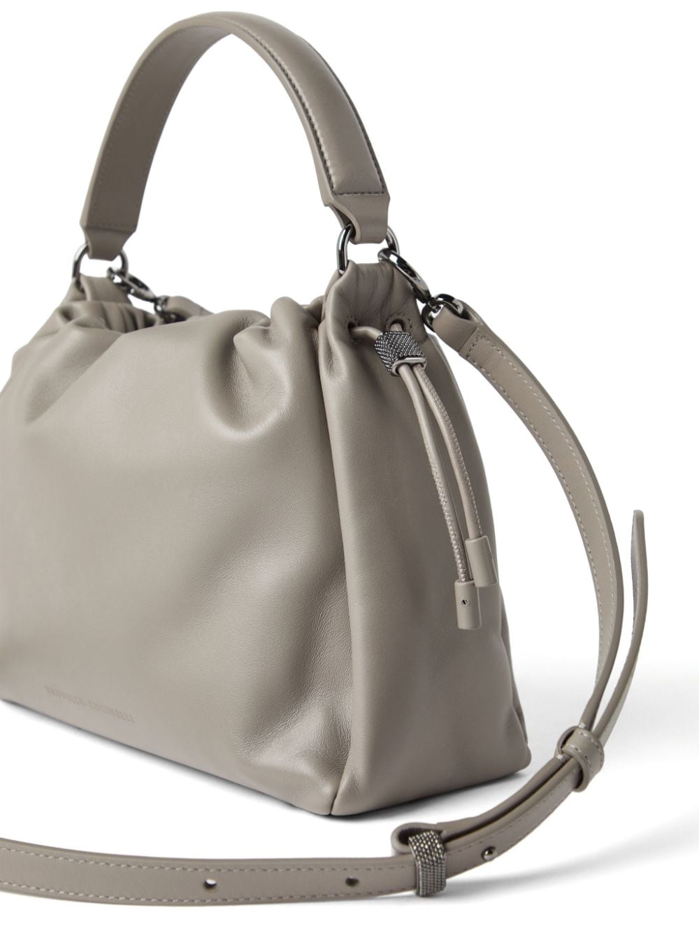 Brunello Cucinelli Dove Grey Calfskin Top Handle Bag image 1