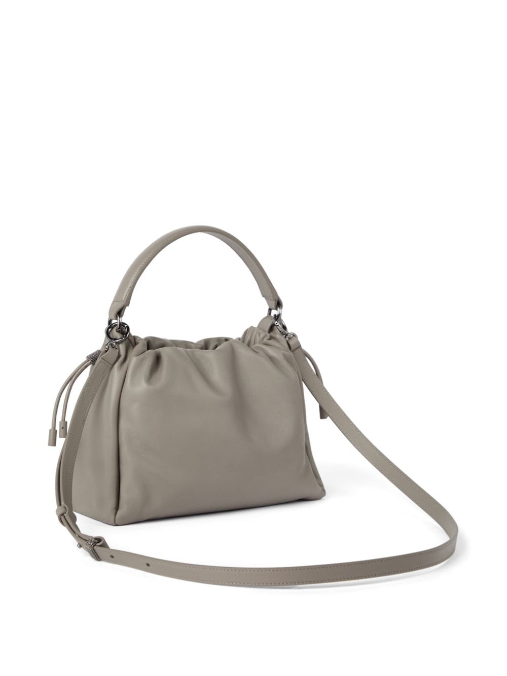 Brunello Cucinelli Dove Grey Calfskin Top Handle Bag image 3