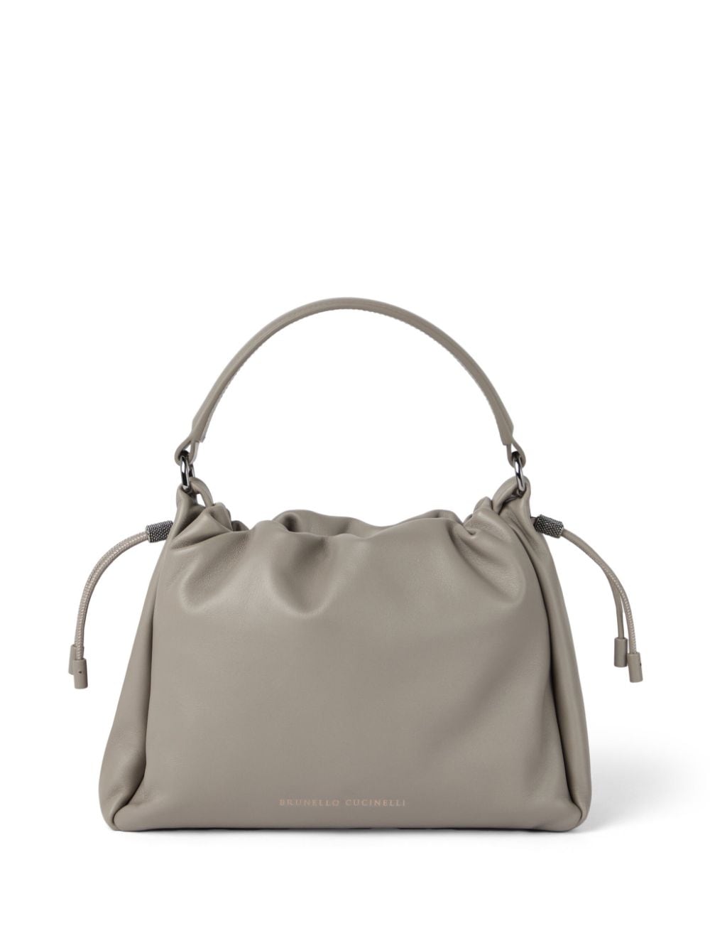 Brunello Cucinelli Dove Grey Calfskin Top Handle Bag image 5