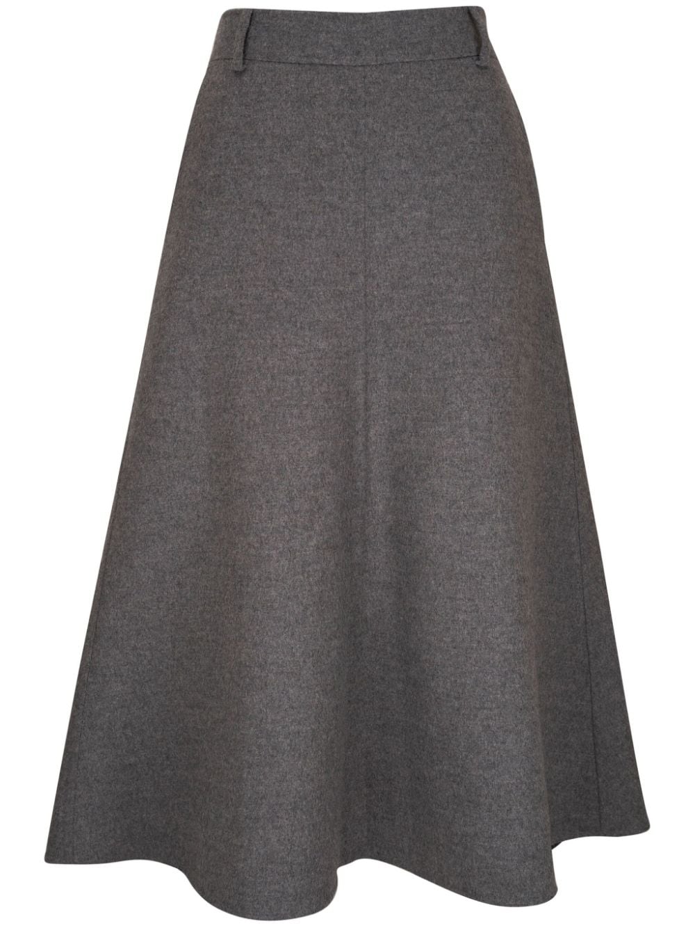 Brunello Cucinelli Grey Flared Wool Skirt image 0