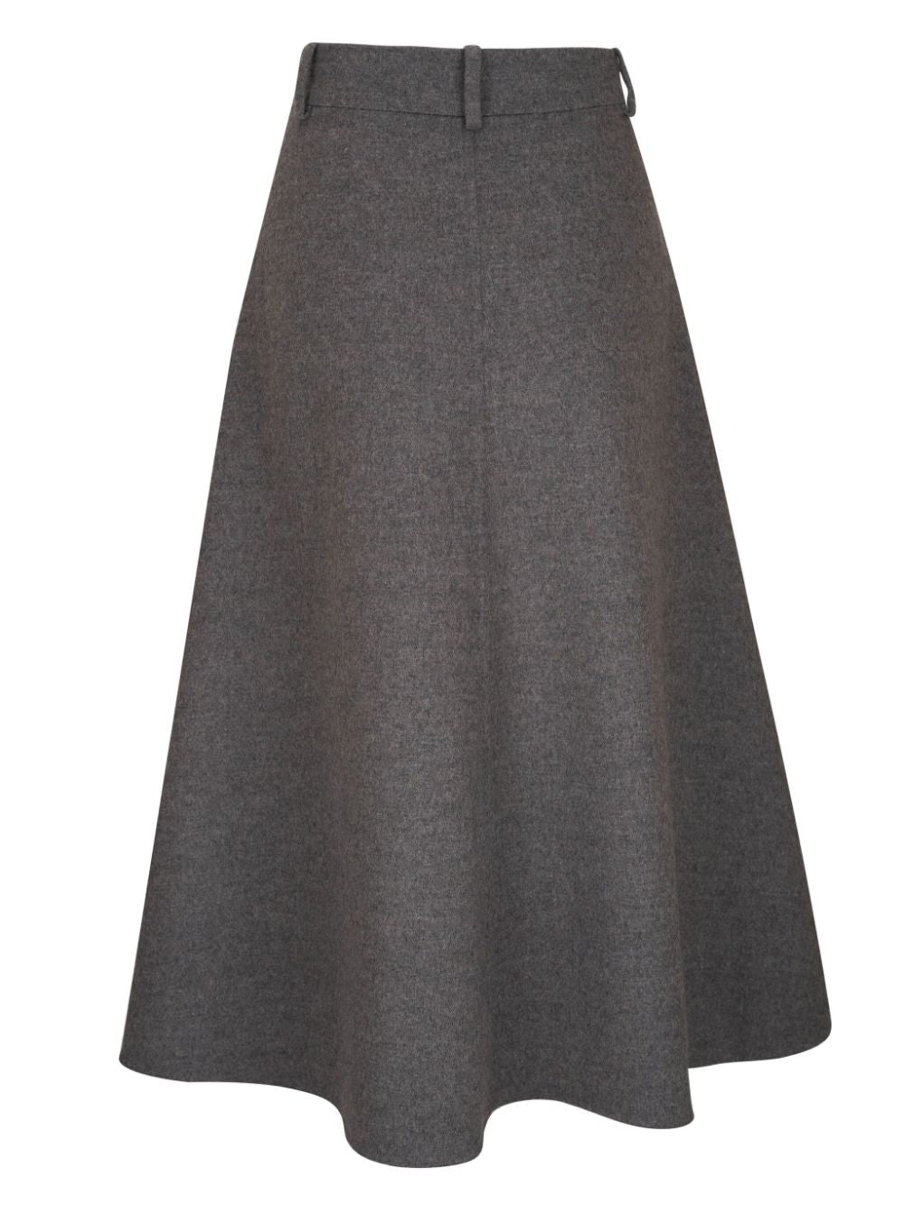 Brunello Cucinelli Grey Flared Wool Skirt image 1