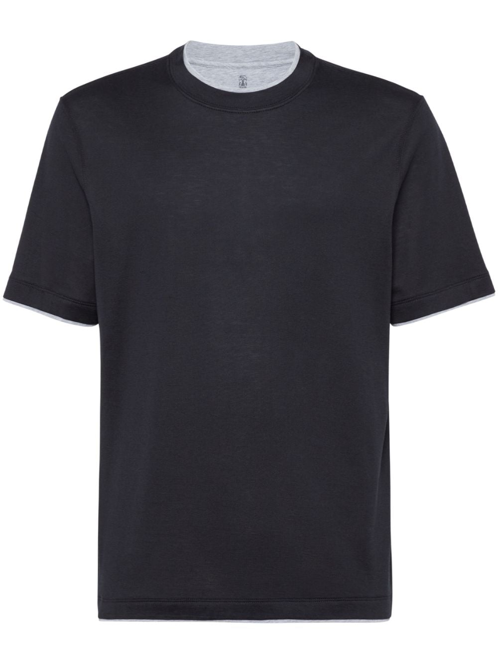 Brunello Cucinelli Black Silk-Cotton Blend T-Shirt image 0