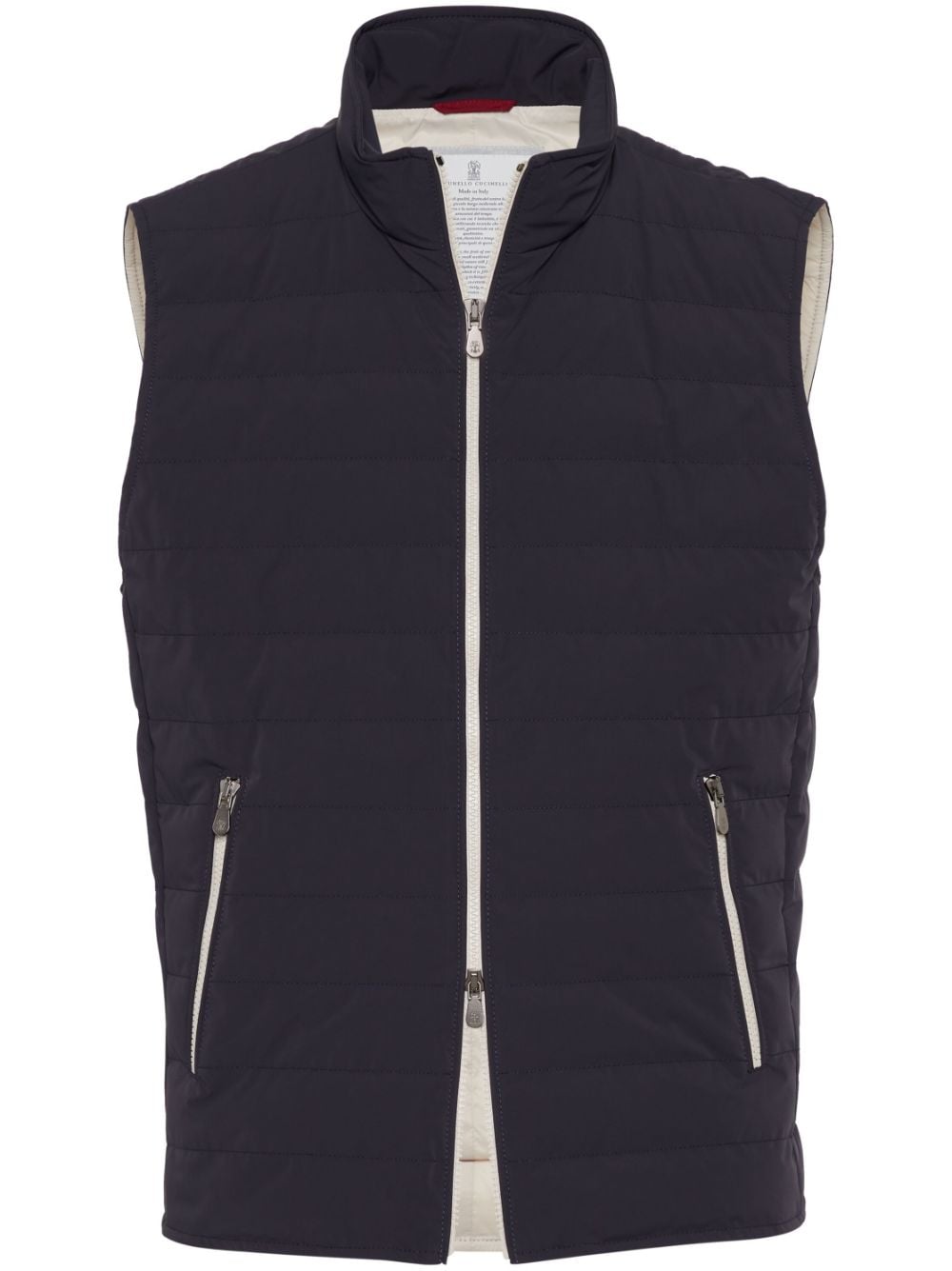 Brunello Cucinelli Blue Goose Down Padded Sleeveless Jacket image 0