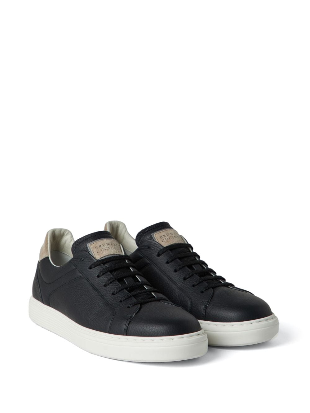 Brunello Cucinelli Black Leather Sneakers image 1