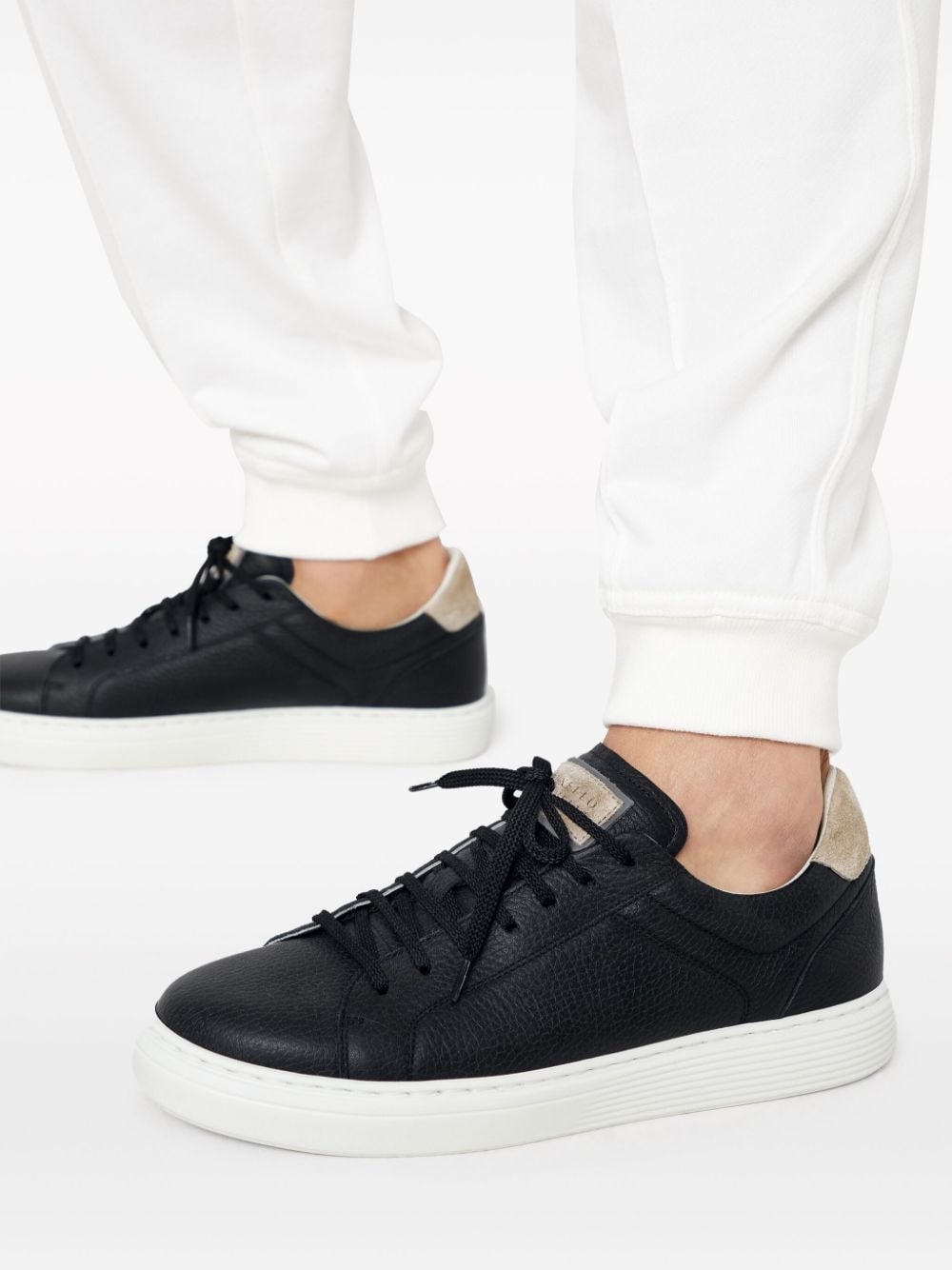 Brunello Cucinelli Black Leather Sneakers image 3