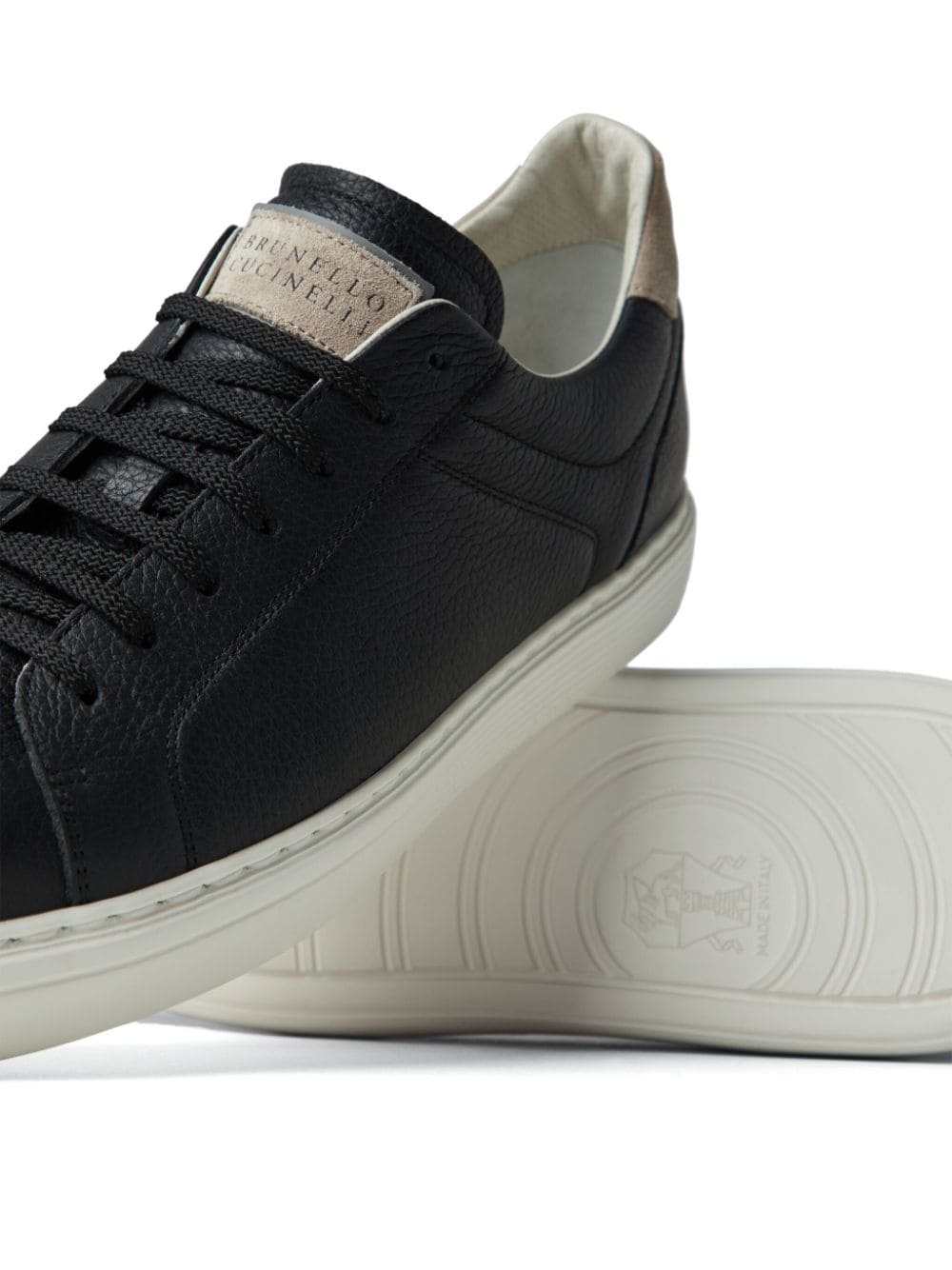 Brunello Cucinelli Black Leather Sneakers image 4