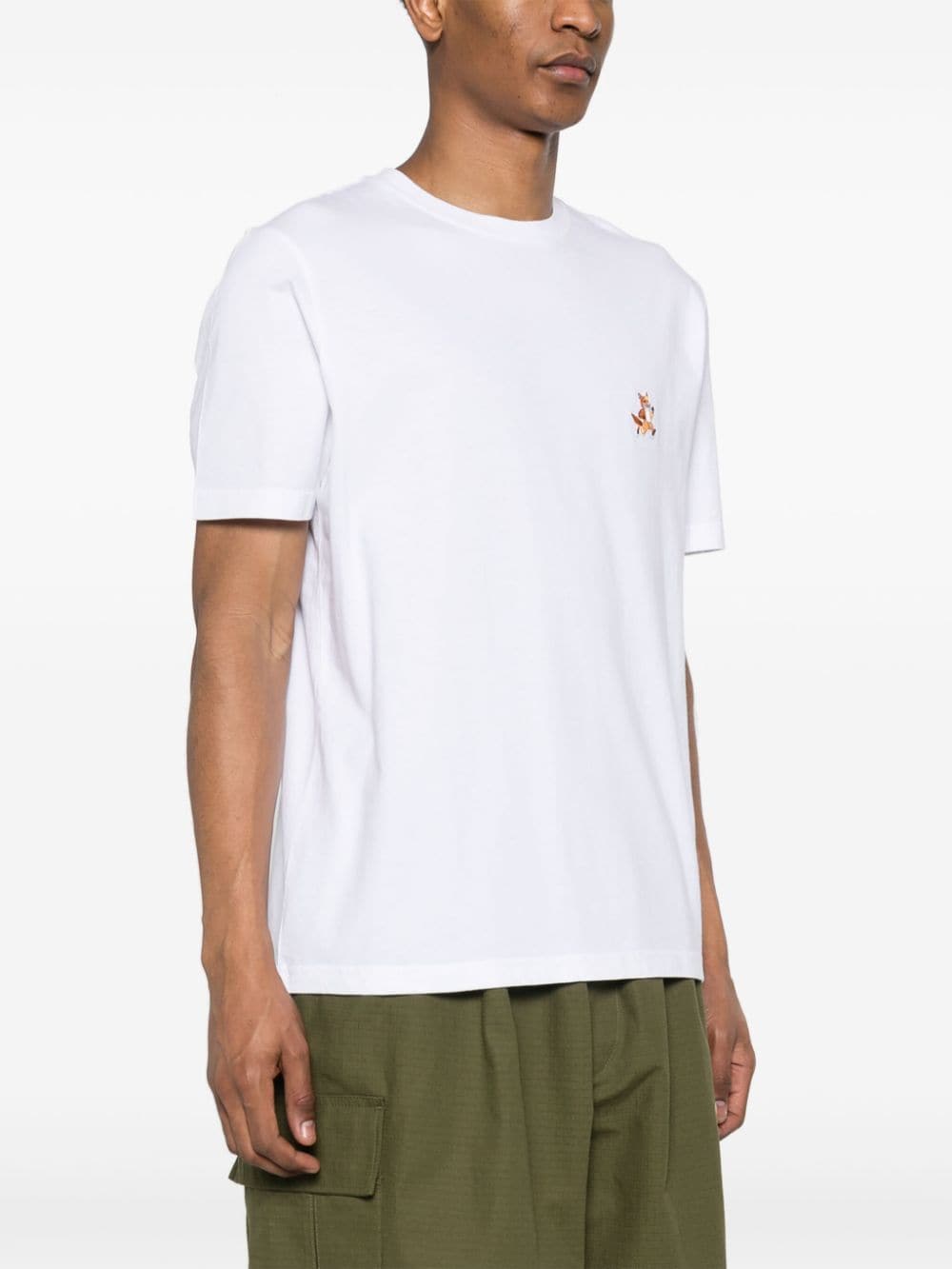 Maison Kitsuné White T-Shirt with Speedy Fox Patch image 2