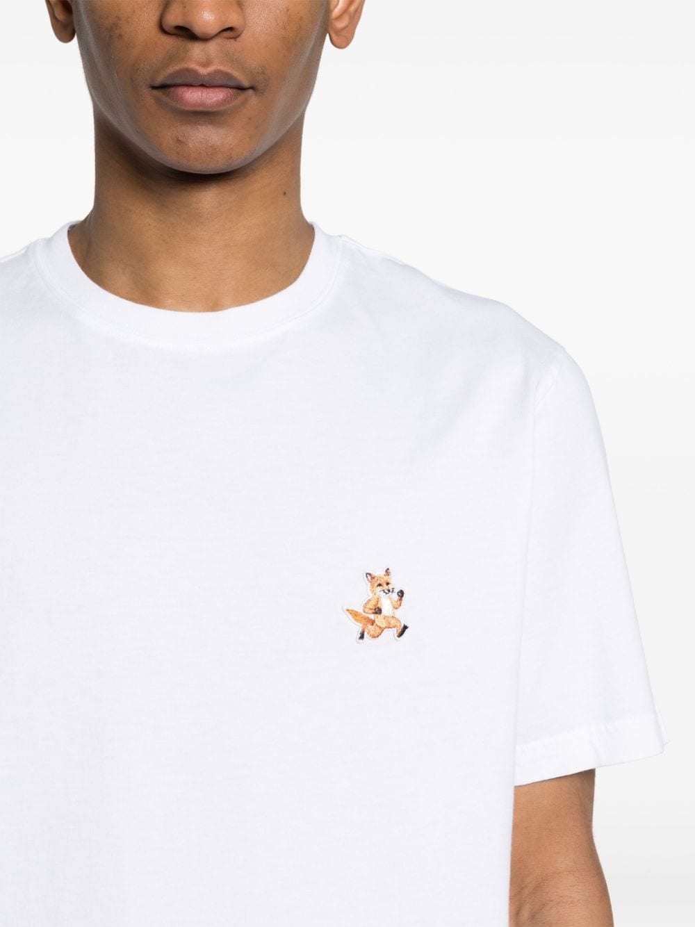 Maison Kitsuné White T-Shirt with Speedy Fox Patch image 3