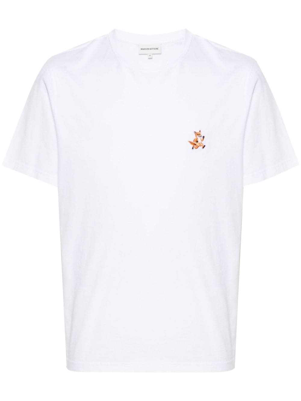 Maison Kitsuné White T-Shirt with Speedy Fox Patch image 0