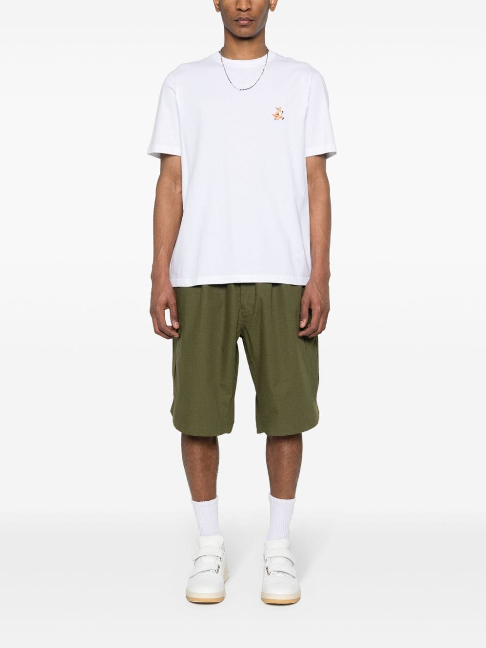 Maison Kitsuné White T-Shirt with Speedy Fox Patch image 4