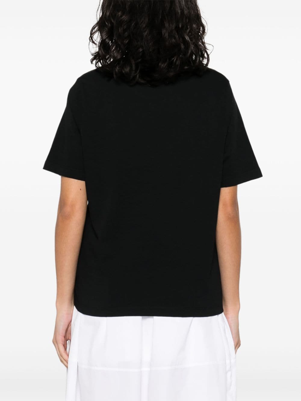 MAISON KITSUNÉ Black Cotton T-Shirt with Speedy Fox Applique image 4