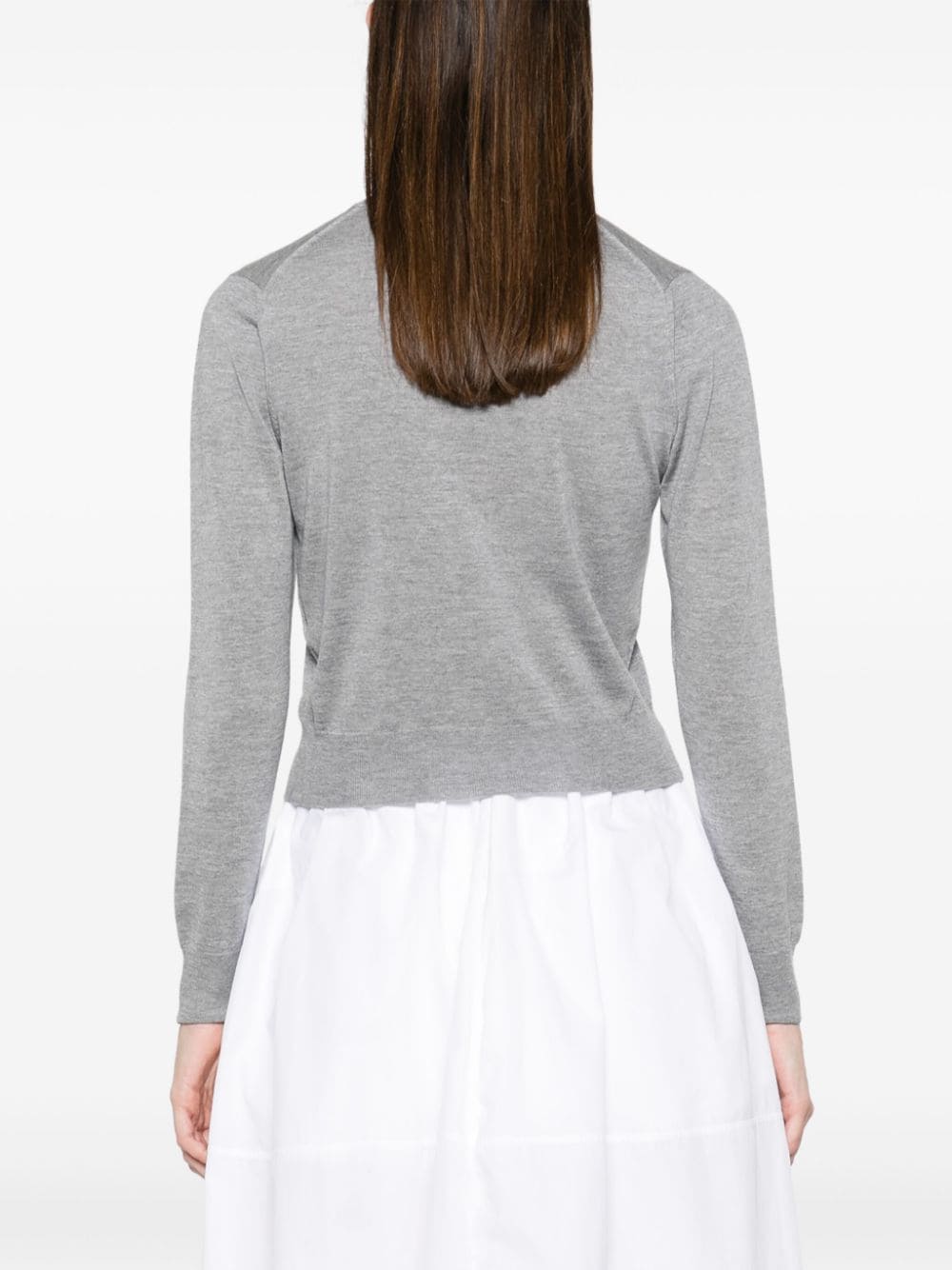 Maison Kitsuné Grey Wool Sweater with Embroidered Logo image 4