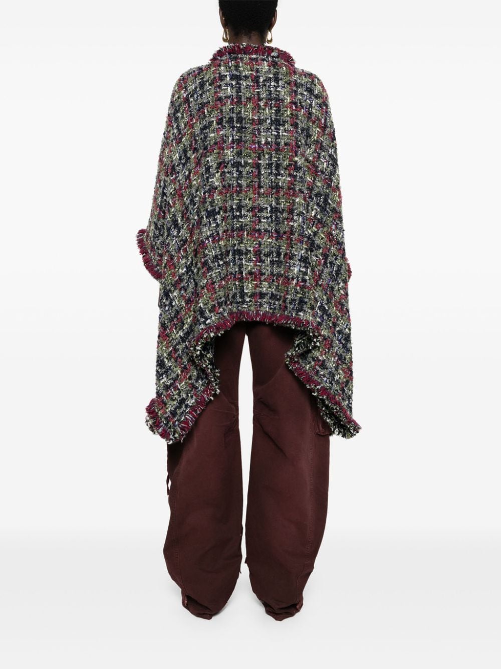 Etro Multicolor Wool-Mohair Blend Tweed Cape Jacket image 1