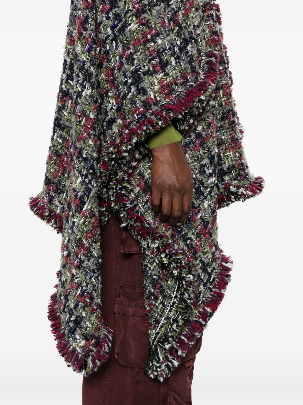 Etro Multicolor Wool-Mohair Blend Tweed Cape Jacket image 2