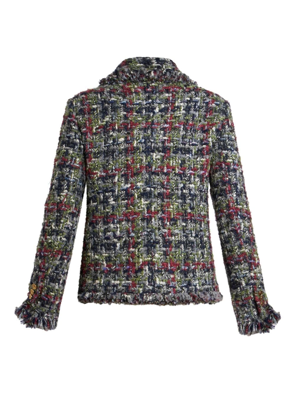 Etro Multicolor Tweed Fringed Edge Jacket image 1