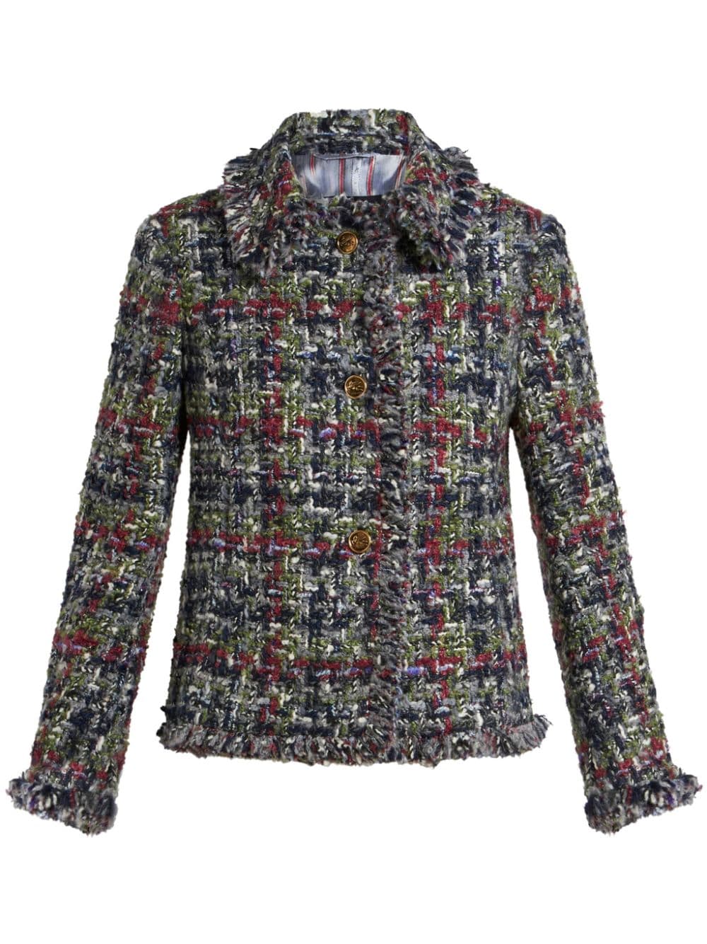 Etro Multicolor Tweed Fringed Edge Jacket image 0