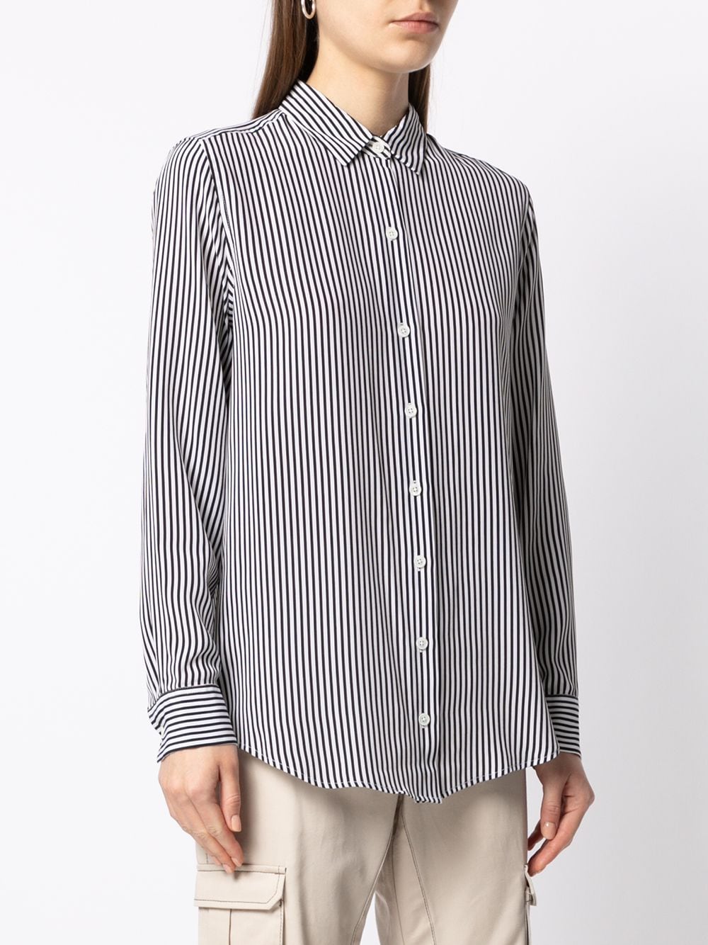 White Classic Stripe Long Sleeve Shirt image 2