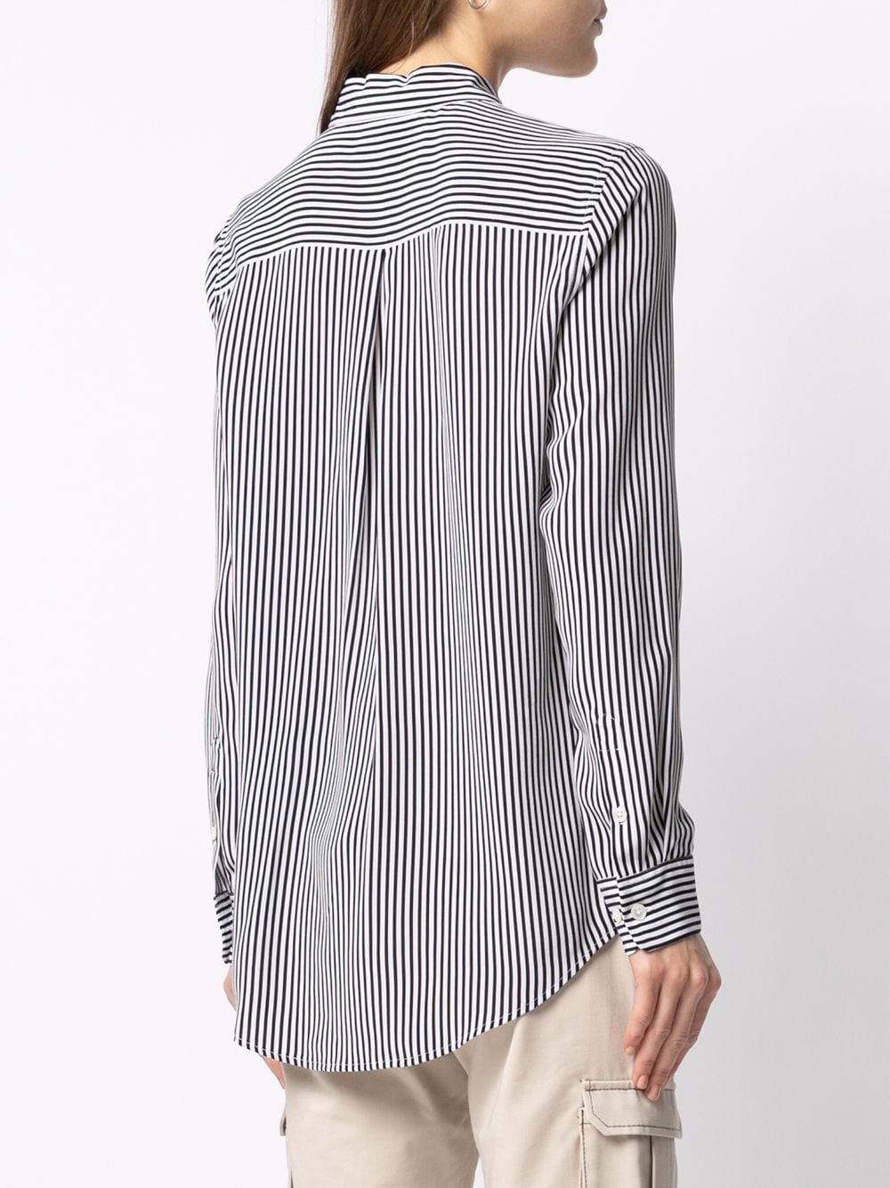 White Classic Stripe Long Sleeve Shirt image 3