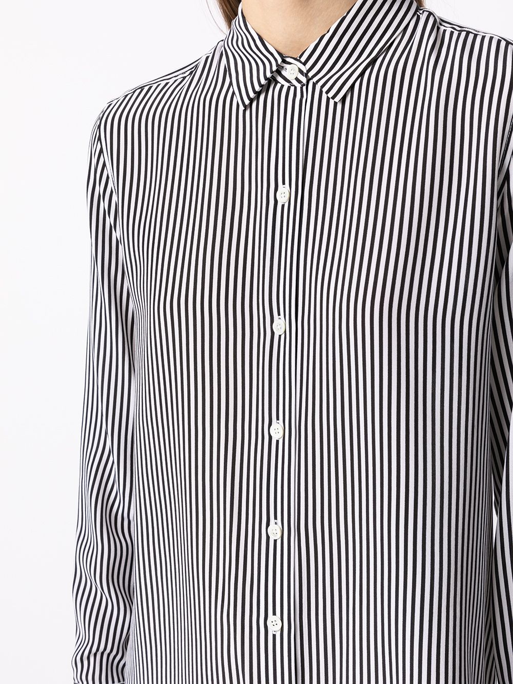 White Classic Stripe Long Sleeve Shirt image 4