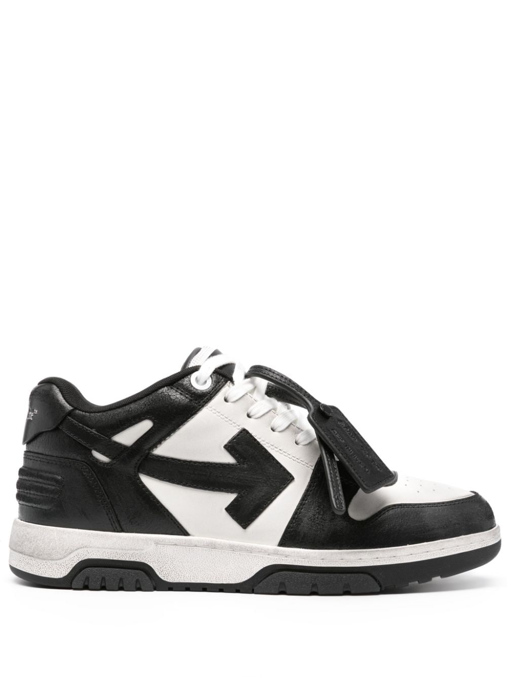 Off-White Black Leather Low Top Sneakers image 0