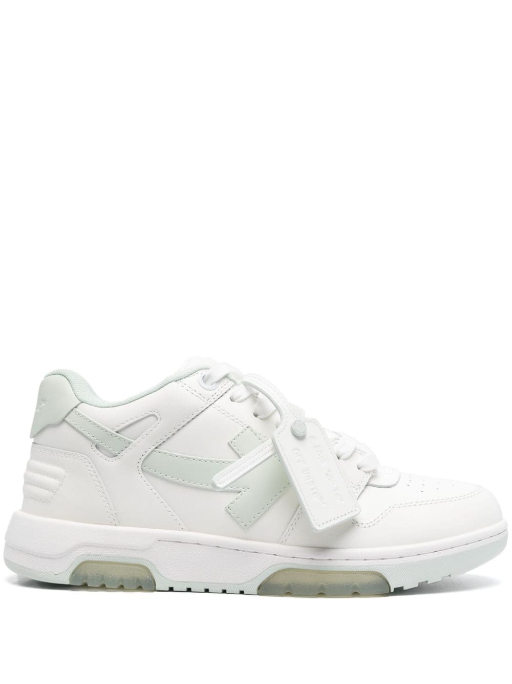 Off-White Low Top Sneakers in Green and White image 0