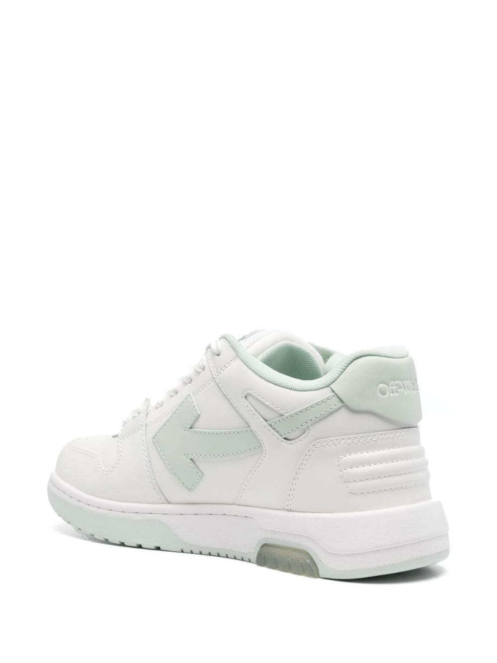 Off-White Low Top Sneakers in Green and White image 1